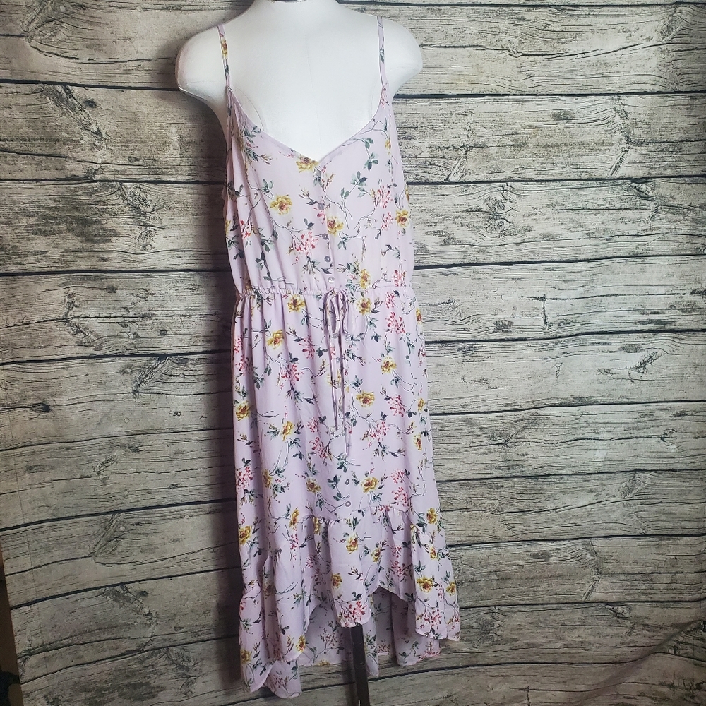 Iris High Low Floral Dress Size Large.Pit to pit approx: 20 inches Right shou
